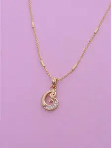 Ramdev Art Fashion Jwellery Gold-Plated Stone Studded Pendant With Chain