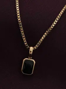 PALMONAS Graceful Black Stone Pendant For Womens Waterproof & Anti-Tarnish