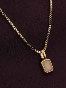 PALMONAS Stainless Steel Graceful Sand Stone Pendant For Womens Waterproof & Anti-Tarnish