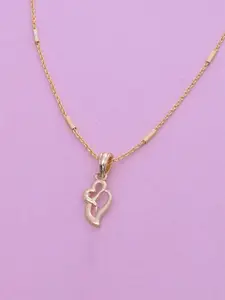 Ramdev Art Fashion Jwellery Gold-Plated Heart-Shaped Pendant With Chain