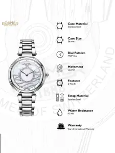 ROAMER Women Brass Dial & Stainless Steel Bracelet Style Straps Analogue Watch 600857 41 15 50