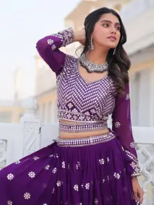 KALINI Embroidered Sequinned Georgette Ready to Wear Lehenga & Blouse With Dupatta