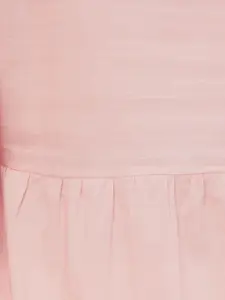 max Women Mandarin Collar Cuffed Sleeves Cotton Shirt Style Top