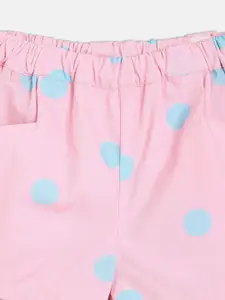 MINI KLUB Girls Short Sleeves Pure Cotton Shirt With Shorts