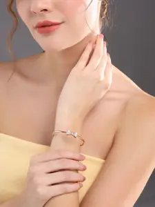 Priyaasi Women Gold-Plated Stone Studded Bangle-Style Bracelet