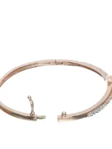 Priyaasi Women Brass Gold-Plated American Diamond Bangle-Style Bracelet