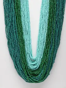 Moedbuille Silver-Plated Beaded Layered Afghan Design Bohemian Necklace