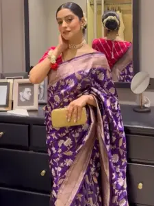 Anouk Woven Design Floral Saree