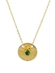 Voylla Gold-Plated Circular Valentine's Day Forever & Always Pendant With Chain