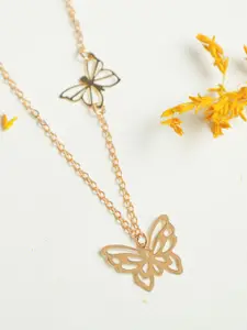 VIRAASI Gold-Plated Butterfly Pendant Chain