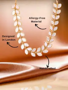 Accessorize Pearls Beaded Allergy Free Leaf Necklace