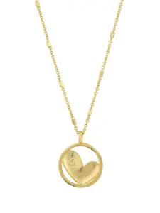 Voylla Gold-Plated Heart Shaped Pendant With Chain
