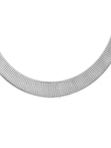 Voylla Timeless Sparkle Stellar Brass Rhodium-Plated Statement Necklace