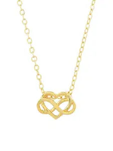 Voylla Gold-Plated Valentine's Day Tied To My Heart Shaped Pendant With Chain