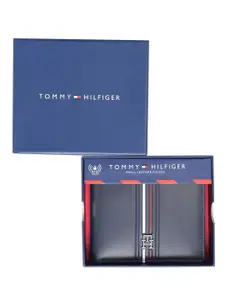 Tommy Hilfiger Men Striped Leather Two Fold Wallet