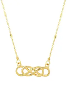 Voylla Gold-Plated Contemporary Valentine's Day Infinity Knot Of Love Pendant With Chain