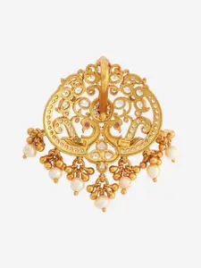Kushal's Fashion Jewellery Embellished Bridal Gold-Plated Peacock Shaped Pendants