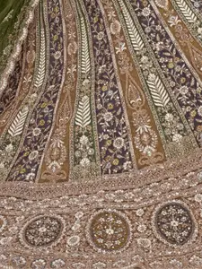 ODETTE Embroidered Semi-Stitched Lehenga & Unstitched Blouse With Dupatta