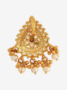 Kushal's Fashion Jewellery Embellished Bridal Gold-Plated Teardrop Shaped Pendants
