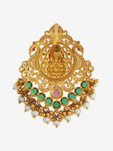 Kushal's Fashion Jewellery Embellished Bridal Peacock Shaped Pendants