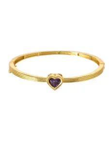 Voylla Gold-Plated AD Studded Valentine's Day Forever In My Heart Openable Kada Bracelet