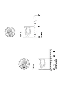 LeCalla Sterling Silver Plated Contemporary Shaped Hoop Earrings