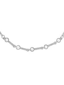 Peora Silver Plated Cubic Zirconia Studded Adjustable Wraparound Bracelet