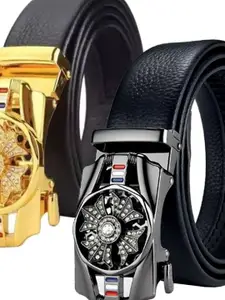 Provogue Men Pack Of 2 Textured Formal Belt