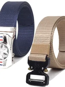 Provogue Men Pack Of 2 Textured Slider Buckle Belt