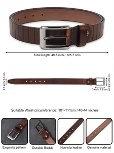 Provogue Men Striped Leather Formal Belt