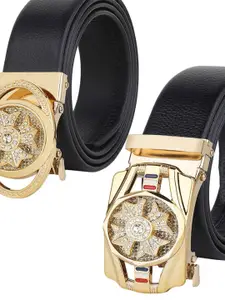 Provogue Men Textured Pack Of 2 PU Belt