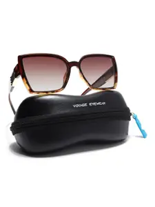 Voyage Cateye Polarized Sunglasses for Women (Brown & Clear Lens | Brown Frame - PMG6433)