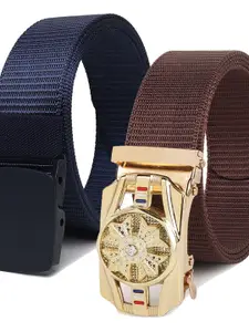 Provogue Men Pack Of 2 Canvas Woven Design Belt
