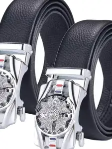 Provogue Men Pack Of 2 Textured PU Formal Belt