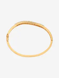 Kushal's Fashion Jewellery Gold-Plated Cubic Zirconia-Studded Party Kada Bangle
