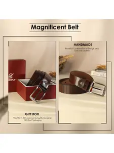 Provogue Men Textured Leather Belt