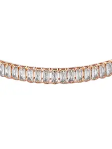 Peora Gold-Plated Crystals Baguette Stone Studded Adjustable Wraparound Bracelet