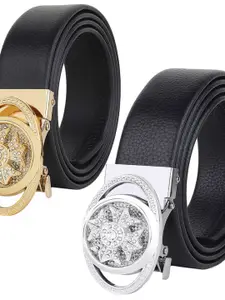 Provogue Men Textured Pack Of 2 PU Belt