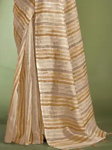 DEVATITHI Striped Tissue Saree