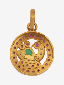 Kushal's Fashion Jewellery 92.5 Pure Silver Gold-Plated CZ-Studded Contemporary Pendants