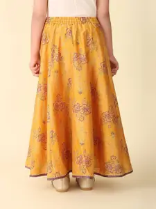 Fabindia Girls Printed Beads and Stones Ready to Wear Lehenga & Blouse With Dupatta