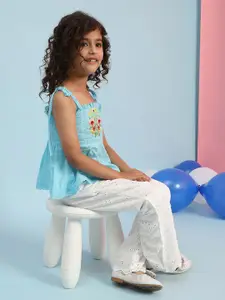 Biba Girls Floral Cotton Peplum Top