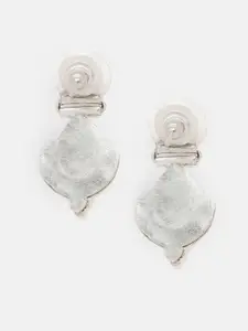 Priyaasi Silver Plated Pearls Beaded Oxidized Contemporary Drop Earrings