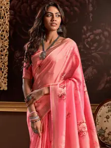 DEVATITHI Floral Satin Saree