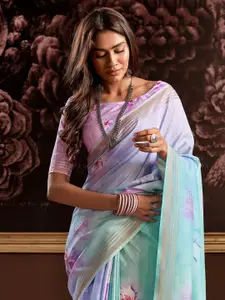 DEVATITHI Floral Satin Saree