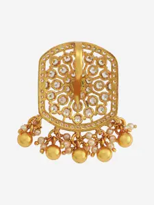 Kushal's Fashion Jewellery Embellished Bridal 92.5 Silver Gold-Plated CZ-Stone Pendant