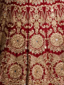 ODETTE Embroidered Thread Work Semi-Stitched Lehenga & Unstitched Blouse With Dupatta