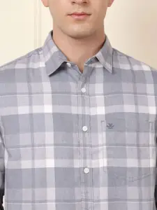 WROGN Men Comfort Relaxed Fit Spread Collar Tartan Checked Casual Shirt