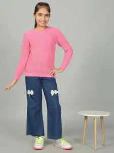 Cantabil Girls Cable Knit Pullover Sweater