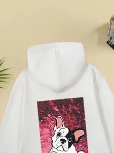 FOREVER FRIDAY Girls Hooded Printed Sweatshirt